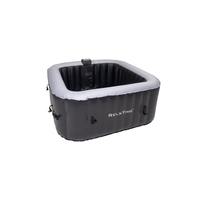 ZACHVO 120 Volt 3 Person 120 Jet Square Inflatable Hot Tub in Black Wayfair